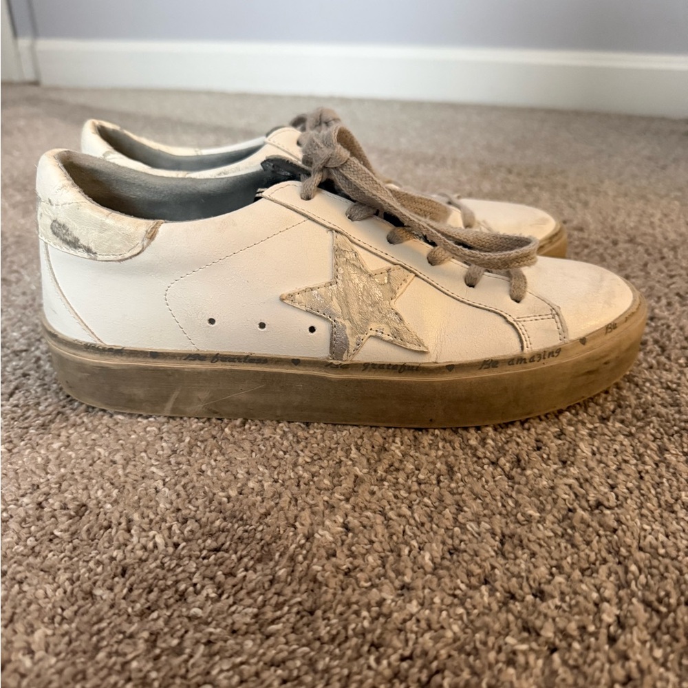 ShuShop White and Tan Sneakers